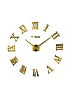 Beauenty DIY Quartz 3D Roman Number Acrylic Sticker Wall Clock Gold 80x80cm 