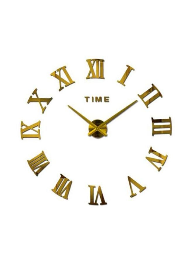 Round Shaped Analog Wall Clock Gold 80cm