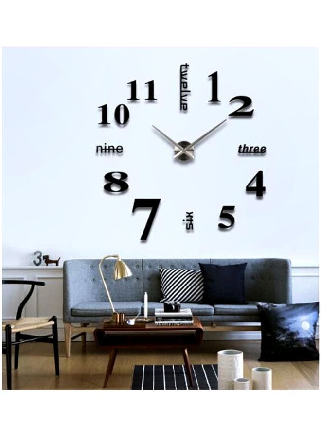 Beauenty DIY Quartz 3D Acrylic Sticker Wall Clock Black 80x80cm - Image 2