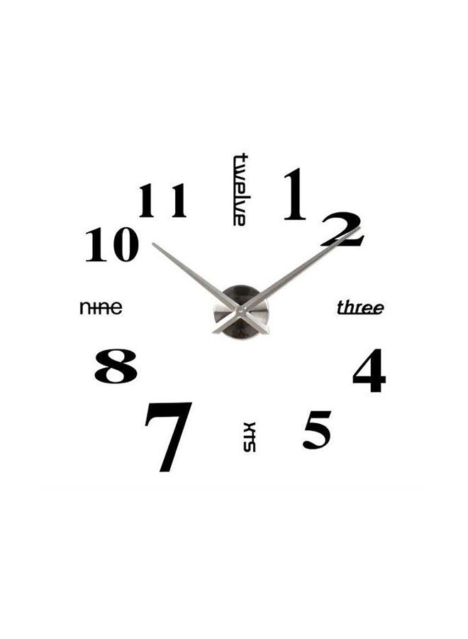 Beauenty DIY Quartz 3D Acrylic Sticker Wall Clock Black 80x80cm - Image 1