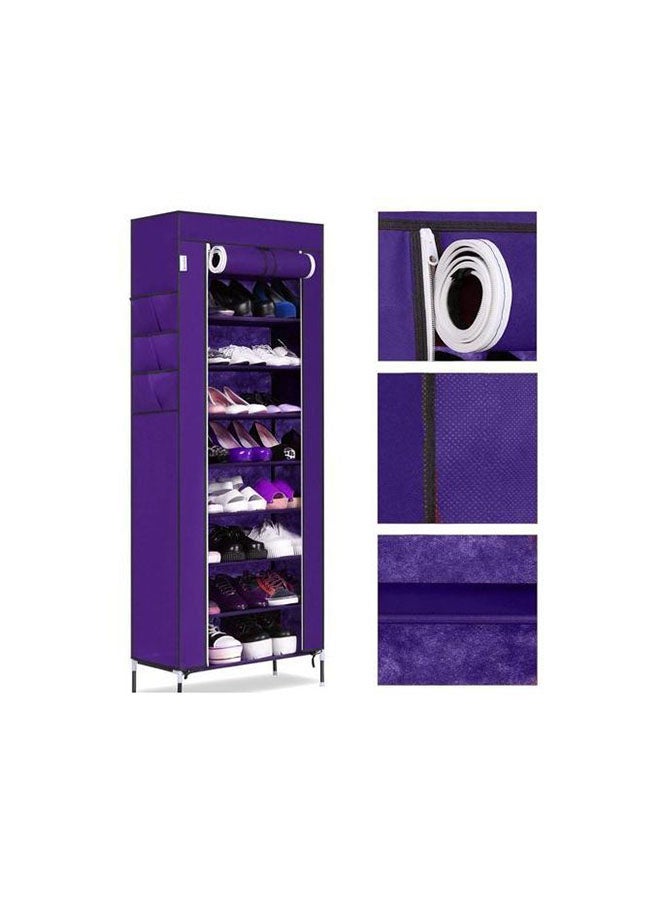 Generic 10-Layer Metal Shoe Rack With Fabric Cover Purple 130 x 118 x 30cm  - Image 2