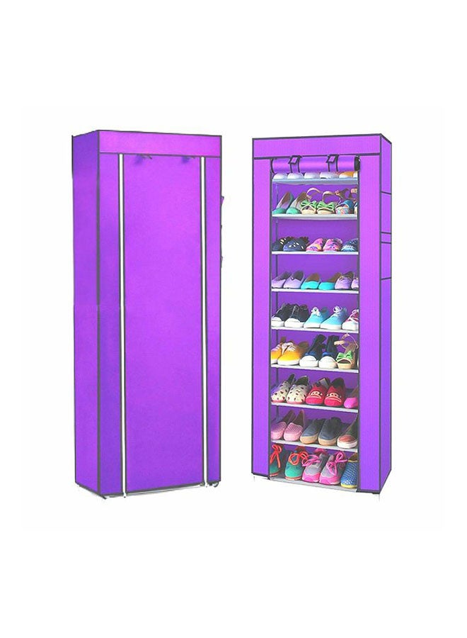 Generic 10-Layer Metal Shoe Rack With Fabric Cover Purple 130 x 118 x 30cm  - Image 1