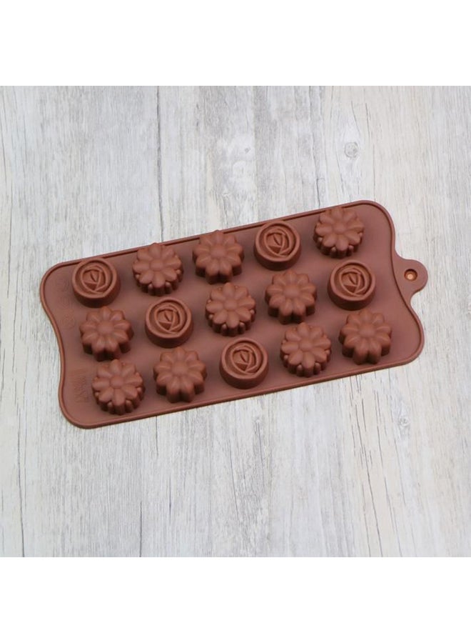 Fifteen Silicon Flowers Shaped Cake Moulds Brown 20 X 10cm  - Image 3