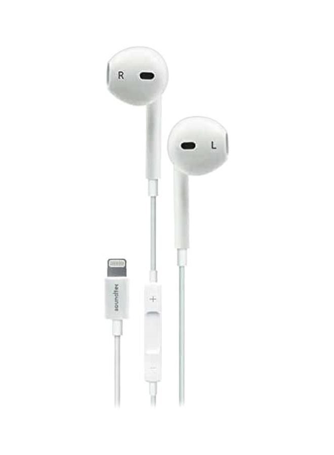 porodo - Soundtech Stereo Earphones With Lightning Connector White - Image 1