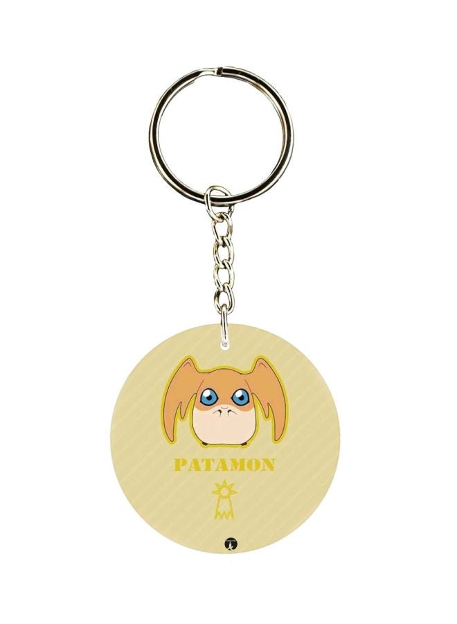 بي بي سلسلة مفاتيح من البلاستيك بطبعة على الجانبين من مسلسل الرسوم المتحركة "Digimon"