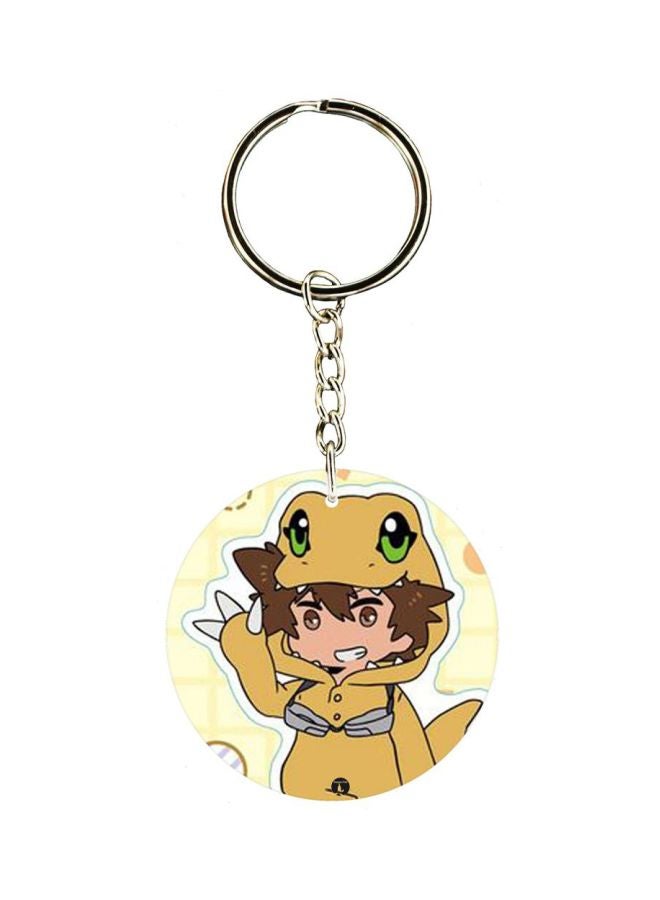 بي بي سلسلة مفاتيح من البلاستيك بطبعة من مسلسل الأنيمي Digimon