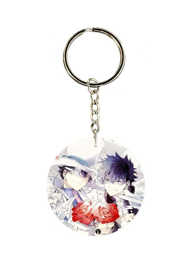 بي بي سلسلة مفاتيح من البلاستيك مزينة بطبعة مستوحاة من أنمي المحقق كونان