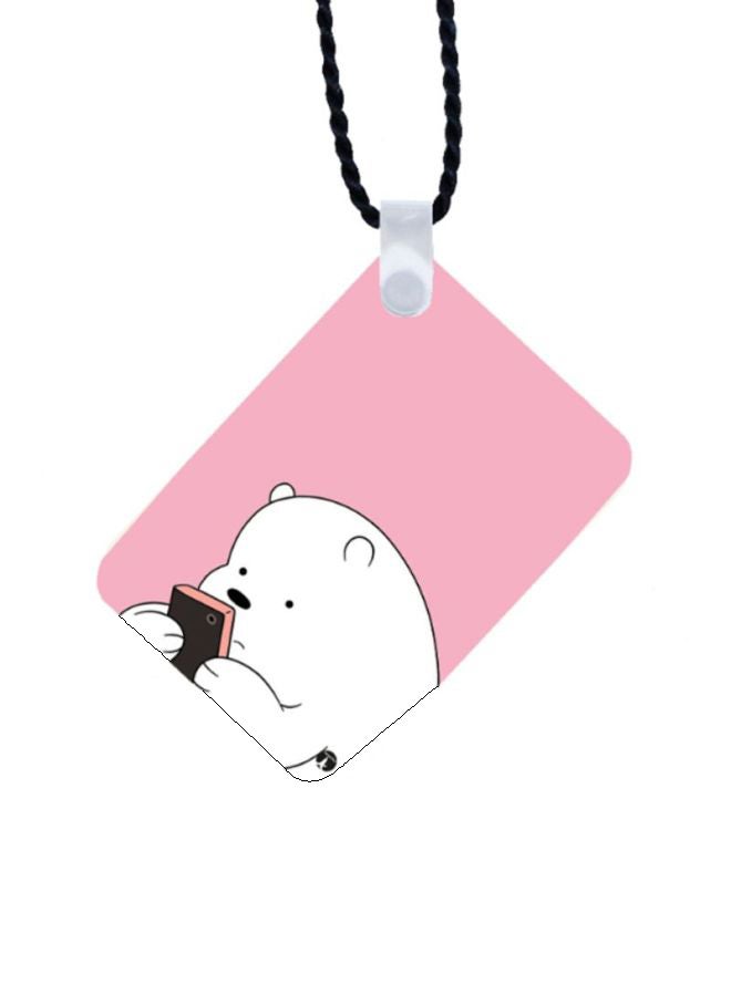 BP We Bare Bear Printed Wooden Car Mirror Pendant