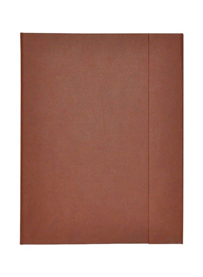 إف اي أس  حافظة مغناطيسية بغلاف من البولي يوريثان مع دفتر كتابة بني - Image 1