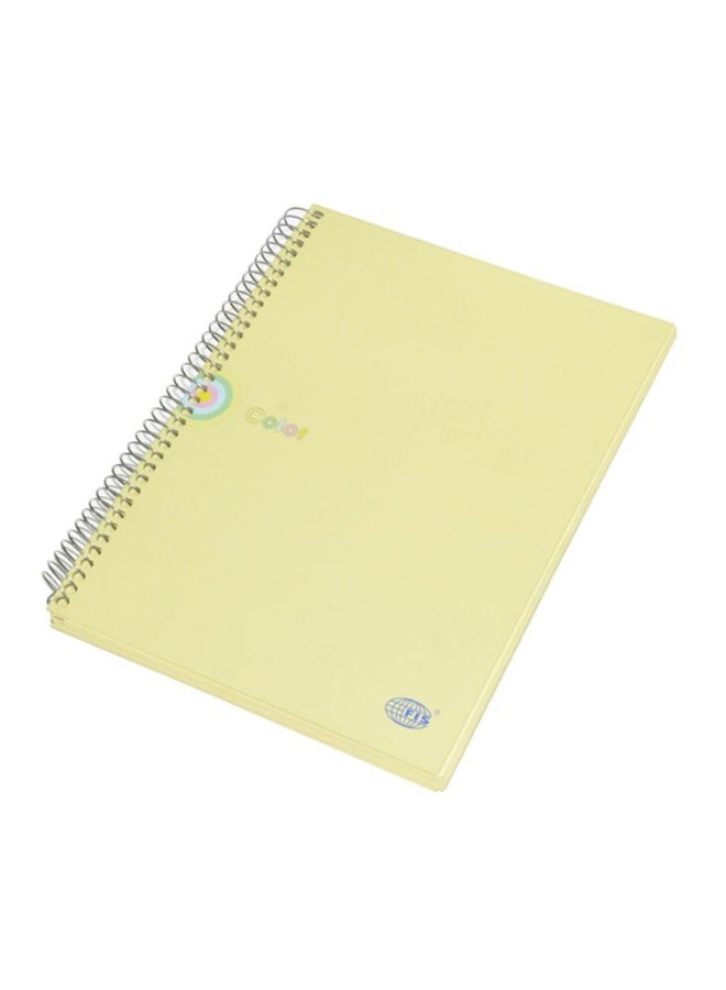 FIS B5 Spiral Hard Cover Micro Perforated Ruled Notebook Yellow - Image 1