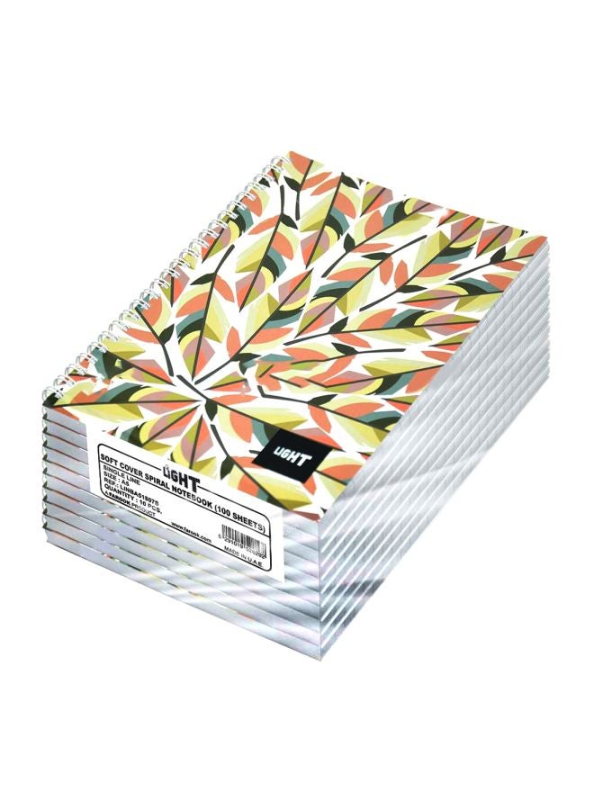 FIS 10-Piece Light A5 Spiral Soft Cover Notebook Set White/Green/Red - Image 1