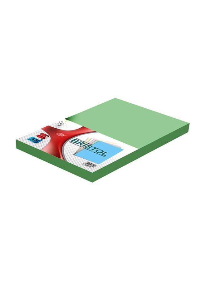 100-Piece A5 Bristol Board Green