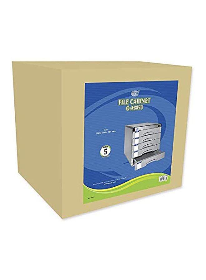 إف اي أس  خزانة ملفات بـ5 أدراج ومفتاح رمادي - Image 4