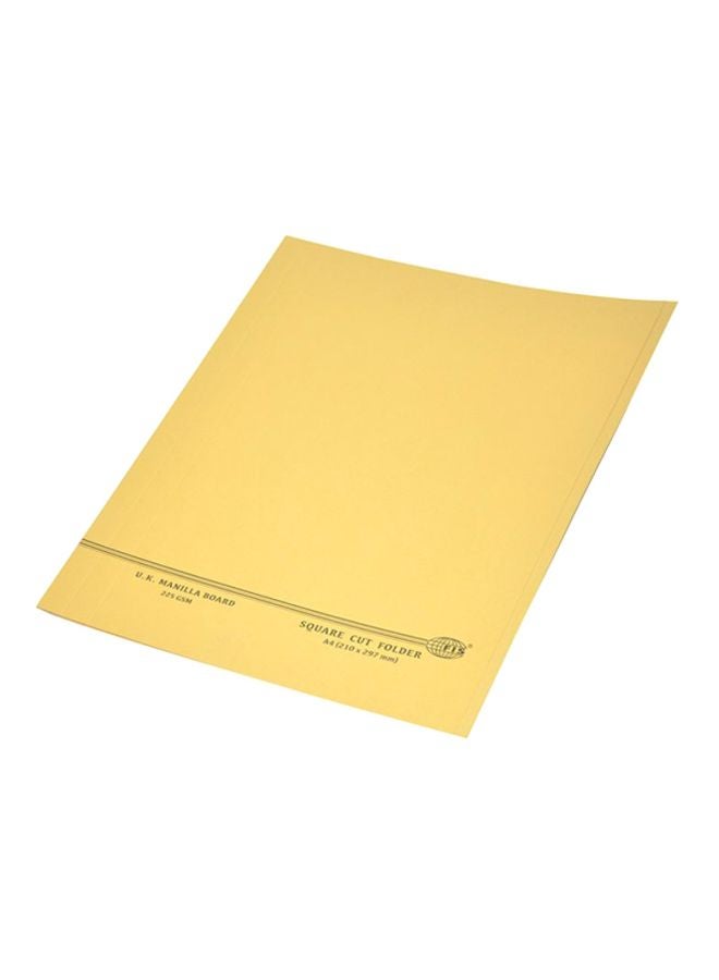 FIS 100-Piece Square Cut Folders Without Fastener Set Yellow - Image 1