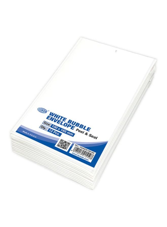 FIS 12-Piece Peel And Seal Bubble Envelope Set White - Image 1