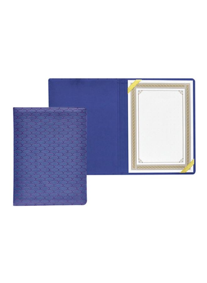 إف اي أس  حافظة شهادات من البولي يوريثان مع شهادة مقاس A4 وصندوق هدايا أزرق/ أبيض - Image 2