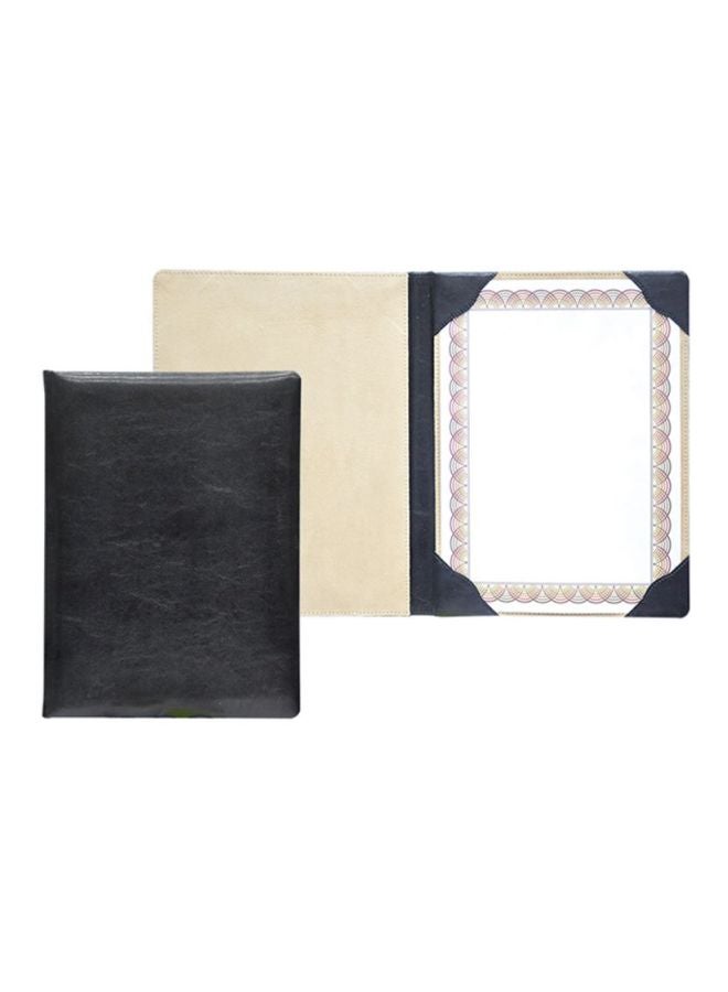 FIS A4 Polyurethane Certificate File Holder Black/White - Image 2