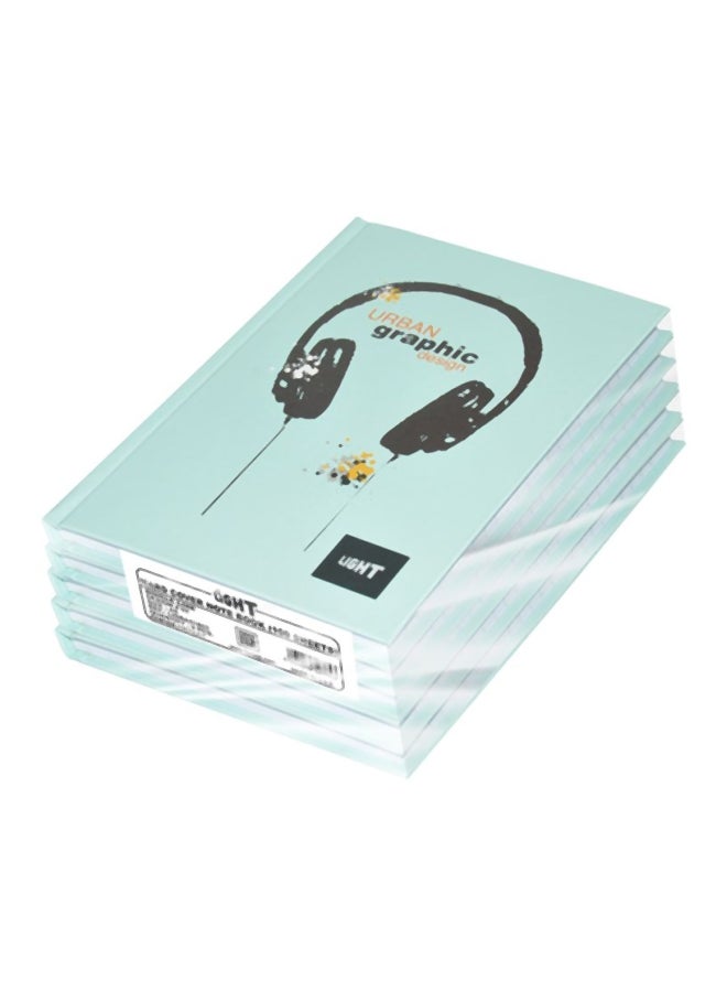 FIS 5-Piece A5 Hard Cover Notebook Set Green/Black/White - Image 1