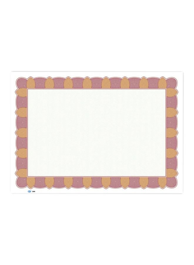 إف اي أس  مجموعة شهادات بتصميم بسيط مقاس A4 مكوّنة من 10 قطع أبيض/وردي/بني