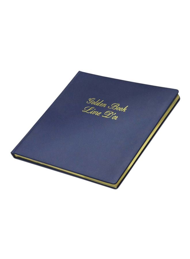 FIS Golden Book Livre D'or Notebook With Frame Gift Box And Gilding Blue  - Image 1