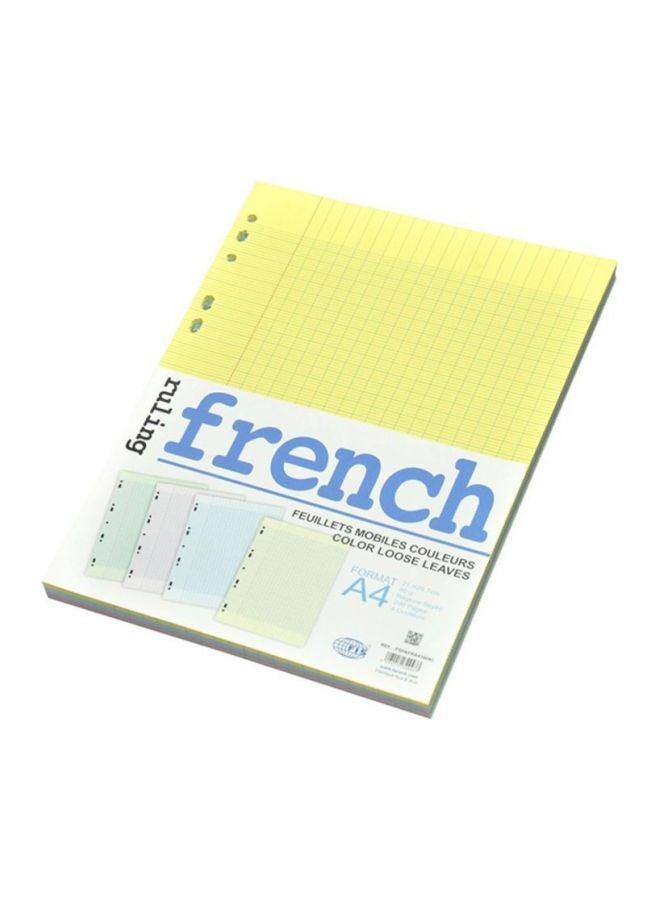 FIS 100-Piece French Ruled Colorured A4 Loose Paper Set  - Image 2