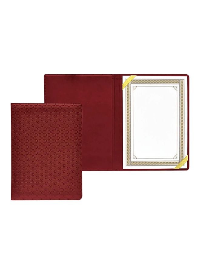 إف اي أس  مجلد شهادة مع صندوق هدايا أحمر/أبيض