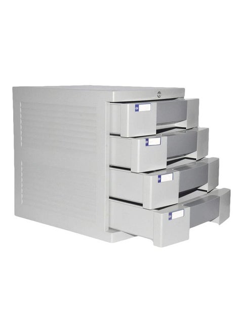 4-Drawer File Cabinet With Key Grey