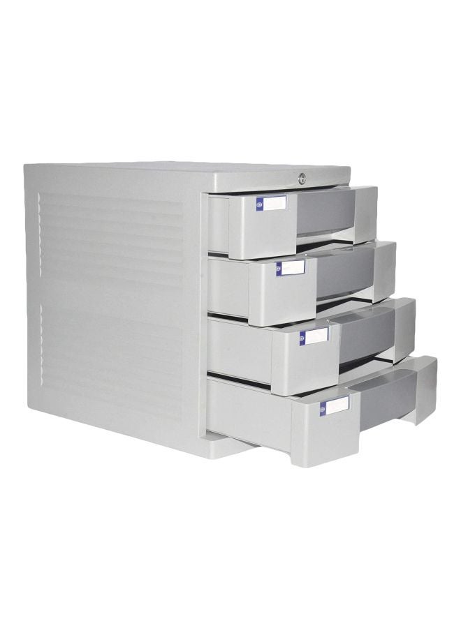 4-Drawer File Cabinet With Key Grey