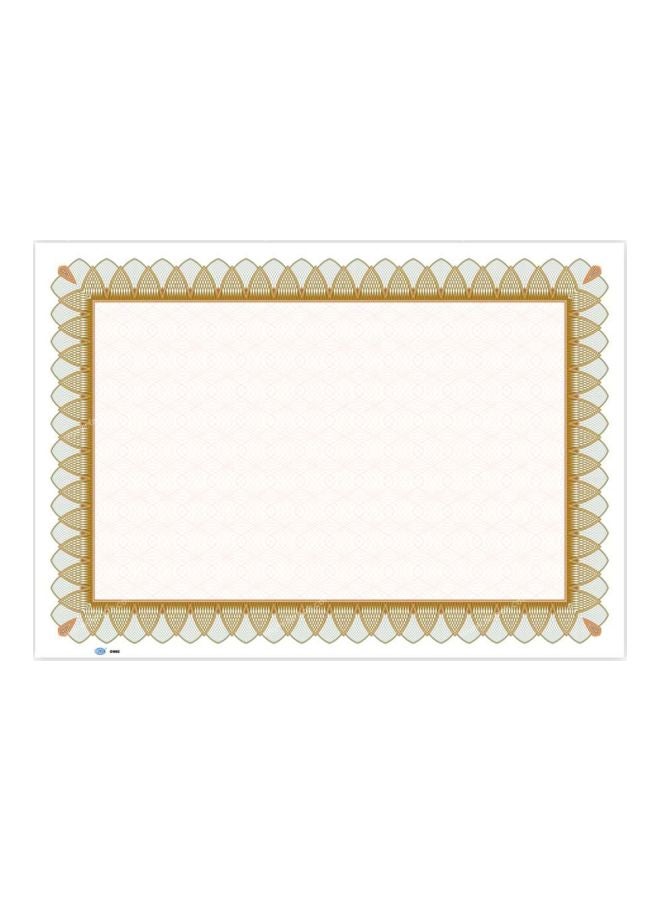 FIS 10-Piece A4 Plain Design Certificate Set White/Gold