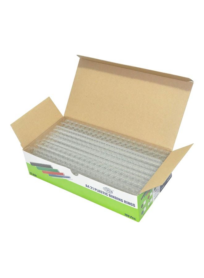 FIS 100-Piece A4 Plastic Binding Rings Clear 