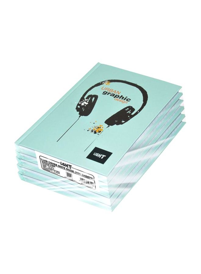 FIS 5-Piece Hard Cover Notebook Set, 100 Pages Blue/Black - Image 1