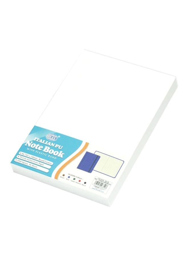 FIS - A6 Italian PU Cover Notebook With Elastic Band Blue - Image 1