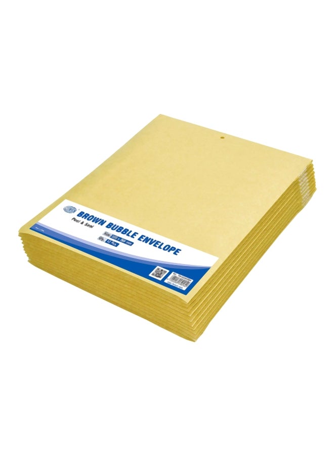 FIS 12-Piece Peel And Seal Bubble Envelope Set Brown - Image 1