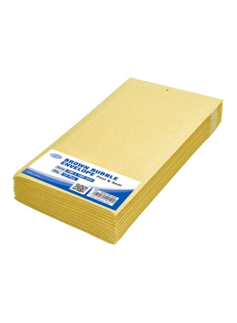 12-Piece Peel And Seal Bubble Envelope Set Brown
