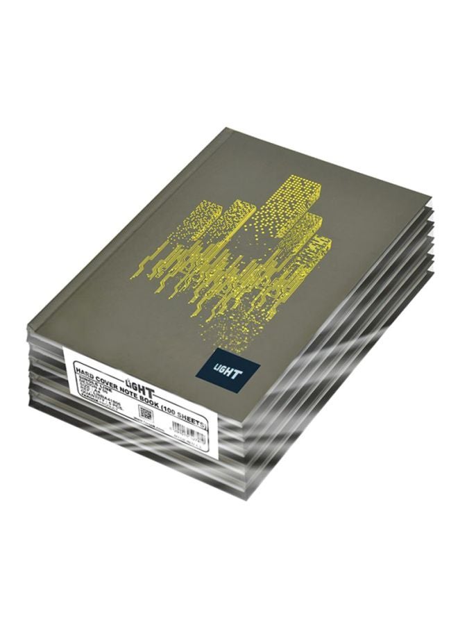 إف اي أس  طقم دفتر ملاحظات بسلك قياس A4 مع غطاء صلب من 5 قطع رمادي/أخضر - Image 1