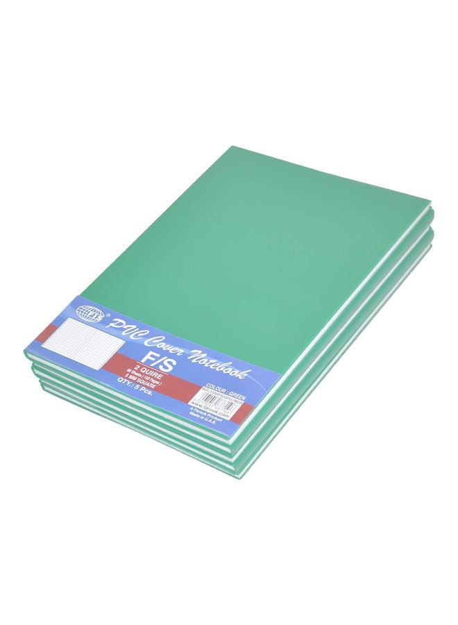 إف اي أس  مجموعة دفاتر ملاحظات بغلاف من البولي فينيل الكلوريد من قرطاسية فاروق مكونة من 5 قطع أخضر - Image 1