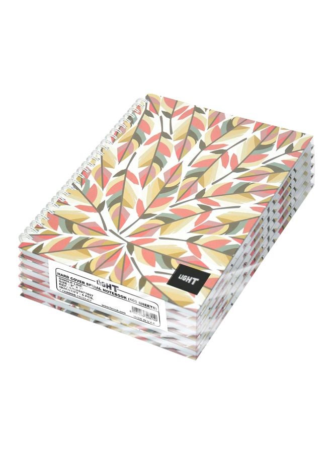 إف اي أس  طقم دفاتر ملاحظات حلزوني بغلاف صلب مكون من 5 قطع وردي/أخضر/أبيض - Image 1