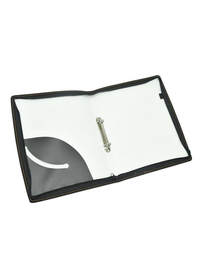 FIS Zipper Folio Ring Binder With Docket White/Black - Image 2