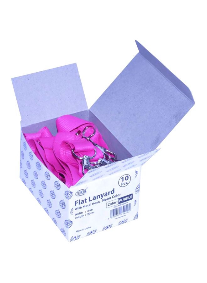 إف اي أس  طقم علاقات بطاقات مزودة بخطاف معدني مكونة من 10 قطع أرجواني نيون - Image 3