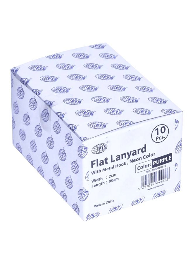 إف اي أس  طقم علاقات بطاقات مزودة بخطاف معدني مكونة من 10 قطع أرجواني نيون - Image 4