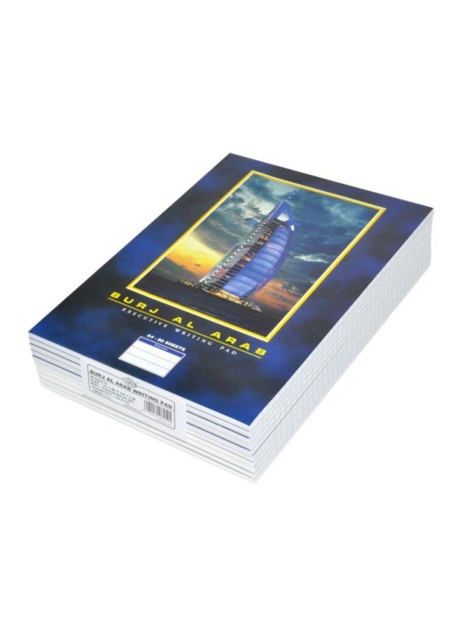 إف اي أس  مجموعة مفكرات للكتابة بطبعة برج العرب مقاس A4، من 10 قطع أزرق/أصفر/أسود - Image 1