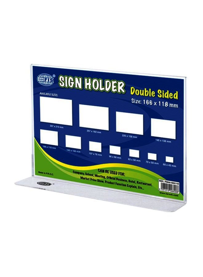 إف اي أس  حامل لافتات بتصميم أفقي مستطيل يستخدم على الجانبين أبيض