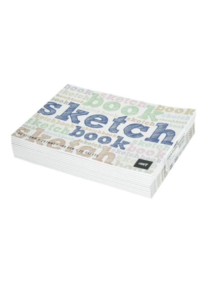 FIS 12-Piece Light Binded Sketchbook White/Blue/Green
