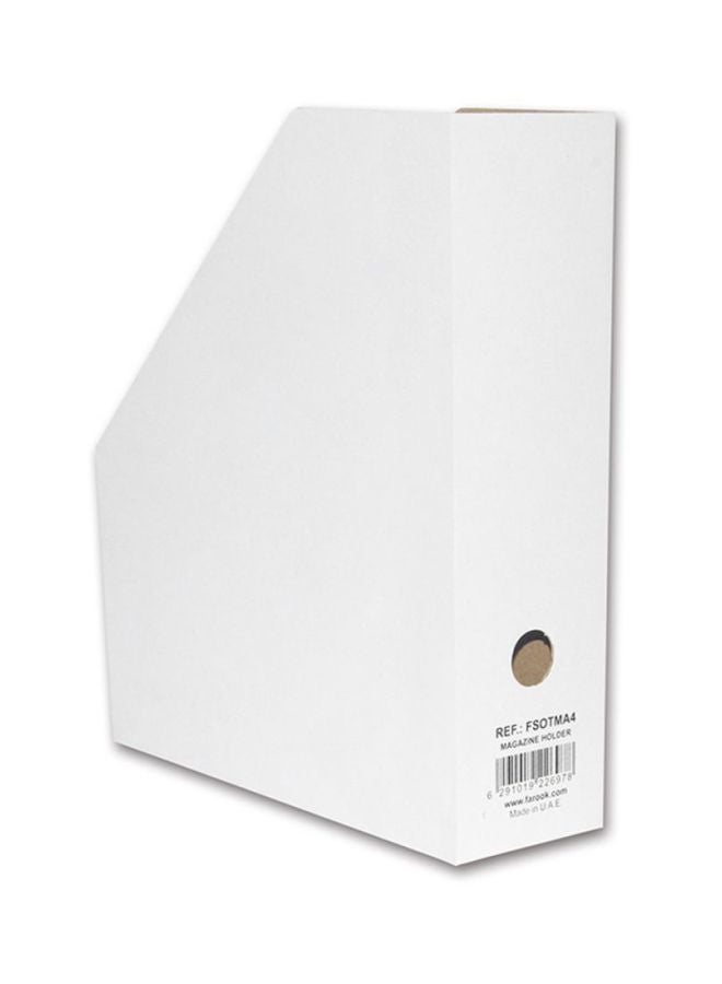 إف اي أس  حامل مجلات كرتوني قياس A4 أبيض/بني - Image 2
