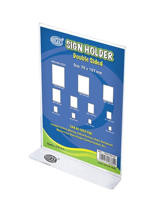 Sign Holders Double Sided Oblong White