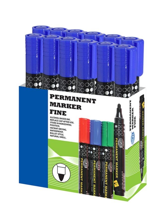 إف اي أس  طقم أقلام تحديد دائمة مكون من 12 قطعة الأسود / الأزرق - Image 1