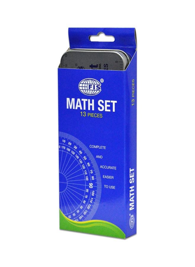 إف اي أس  مجموعة أدوات الرياضيات من 13 قطعة أزرق/ أخضر/ شفاف - Image 4