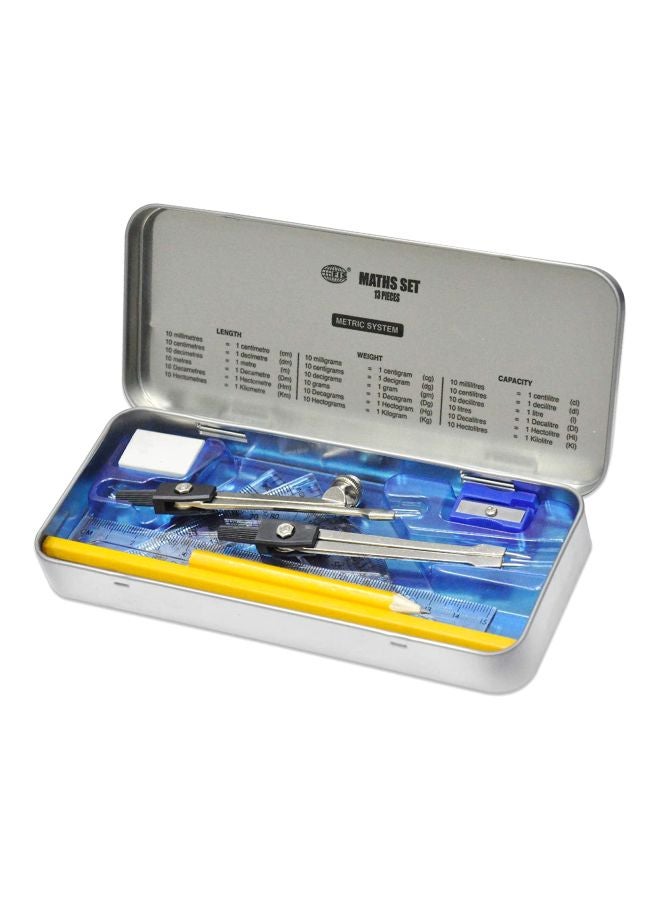 إف اي أس  مجموعة أدوات الرياضيات من 13 قطعة أزرق/ أخضر/ شفاف - Image 2