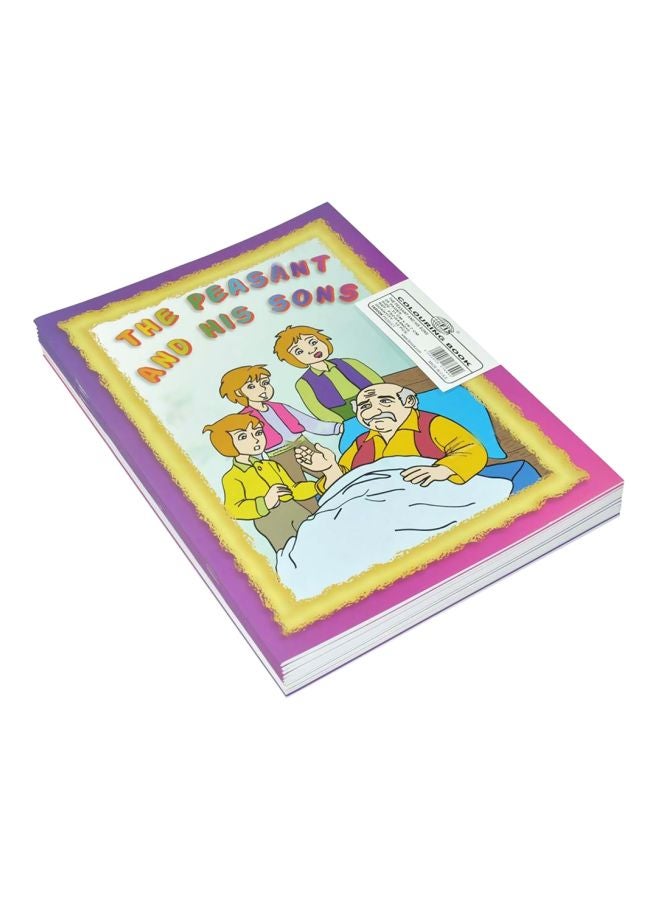 FIS 12-Piece The Peasant And His Sons Coloring Book Set Pink/Yellow/Purple - Image 1