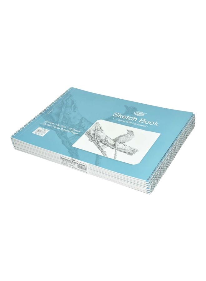 FIS Pack Of 12 A3 Spiral Bound Sketch Book Blue - Image 1